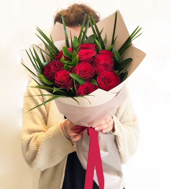 10 Adet Premium Kırmızı Gül Buketi